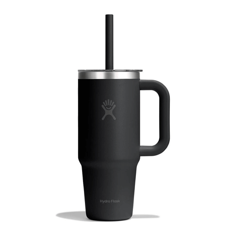 HYDRO FLASK - 24 OZ TRAVEL TUMBLER CLEAR LID-BLACK