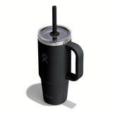 HYDRO FLASK - 24 OZ TRAVEL TUMBLER CLEAR LID-BLACK