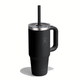 HYDRO FLASK - 24 OZ TRAVEL TUMBLER CLEAR LID-BLACK