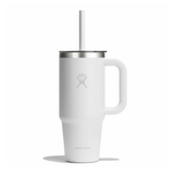 HYDRO FLASK - 24 OZ TRAVEL TUMBLER CLEAR LID-WHITE