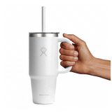 HYDRO FLASK - 24 OZ TRAVEL TUMBLER CLEAR LID-WHITE