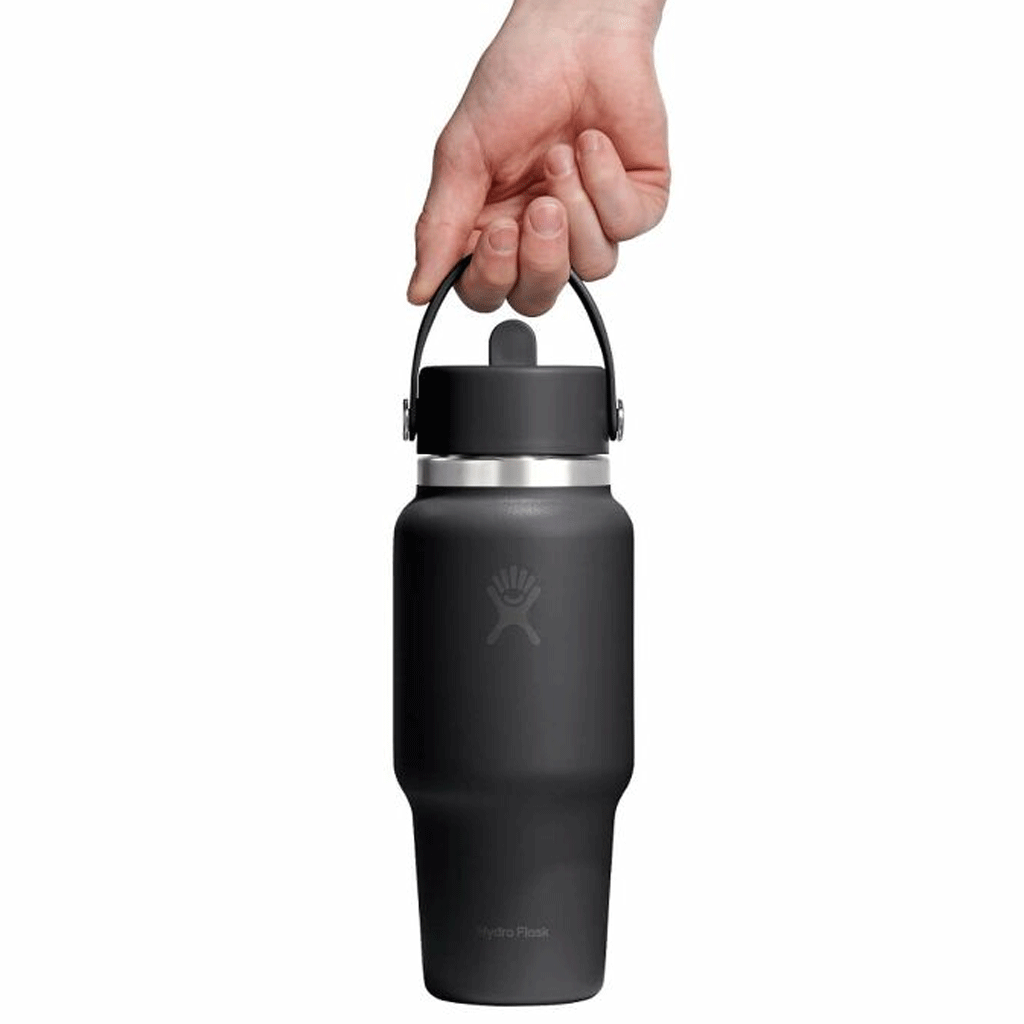 HYDRO FLASK - 24 OZ WIDE FLEX STRAW TRAVEL BOTTLE-BLACK