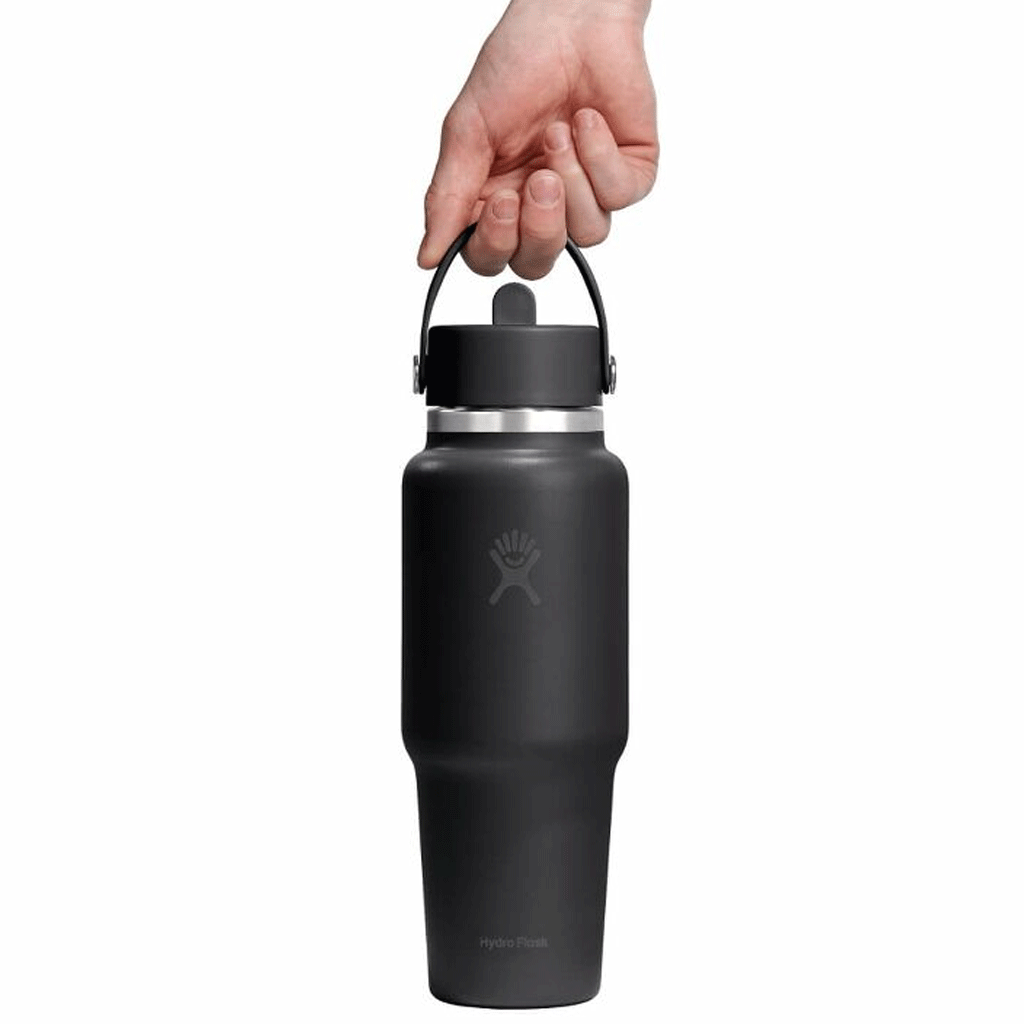 HYDRO FLASK - 32 OZ WIDE FLEX STRAW TRAVEL BOTTLE-BLACK