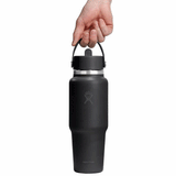 HYDRO FLASK - 32 OZ WIDE FLEX STRAW TRAVEL BOTTLE-BLACK
