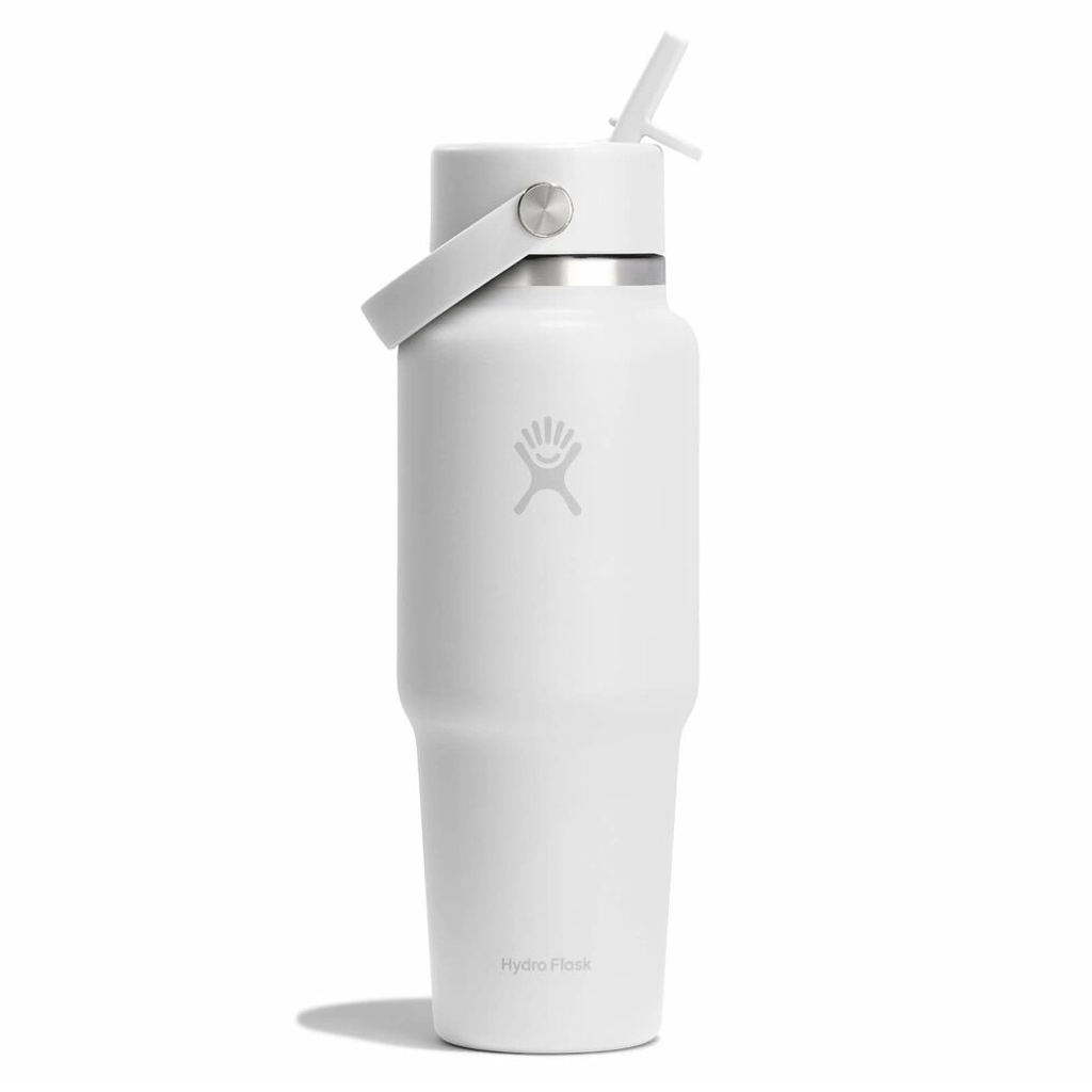 HYDRO FLASK - 32 OZ WIDE FLEX STRAW TRAVEL BOTTLE-WHITE
