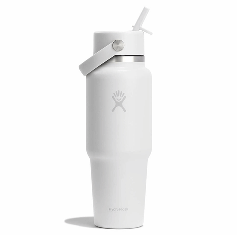 HYDRO FLASK - 32 OZ WIDE FLEX STRAW TRAVEL BOTTLE-WHITE