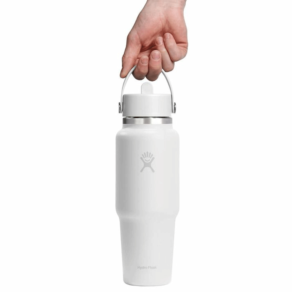 HYDRO FLASK - 32 OZ WIDE FLEX STRAW TRAVEL BOTTLE-WHITE