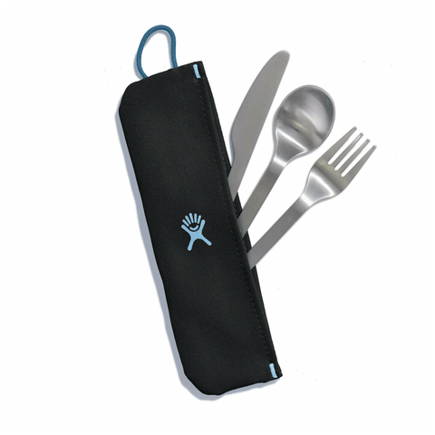 HYDRO FLASK - FLATWARE SET STAINLESS POUCH BLACK