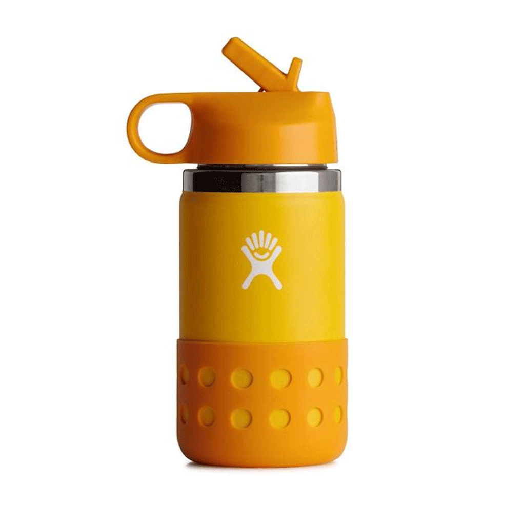 HYDRO FLASK – 12 Oz KIDS WIDE MOUTH STRAW LID AND BOOT-CANARY